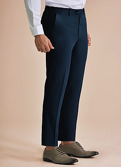 front William Bleu Marin Pantalon habillé