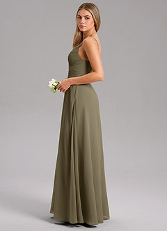 Azazie Terese Bridesmaid Dresses Willow Green A-Line Pleated Chiffon Dress image4
