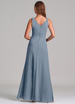 Azazie Nerine Brudtärnklänningar Klä av A-Linje i Chiffong Plisserad Skymning image5