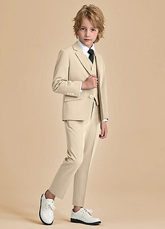 front Oliver Tan Boys 5-Piece Suit with Pre-tie