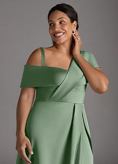 Azazie Milton Vestidos para mãe da noiva Vestir Matchá de Cetim elástico de Linha A com Plissado image14