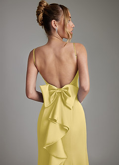 Azazie Zherra Bridesmaid Dresses Canary Mermaid Bow Stretch Satin Dress image7