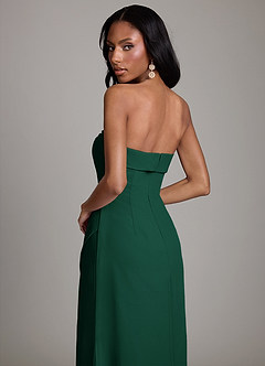 Azazie Aretha Bridesmaid Dresses Emerald A-Line Strapless Chiffon Dress image4