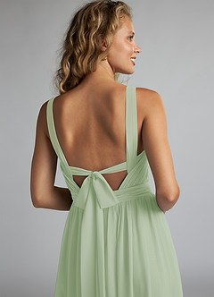 Azazie Aziza Bridesmaid Dresses Dusty Sage A-Line V-Neck Pleated Chiffon Dress image6