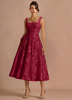 Brynn Burgundy Midi Dress image5