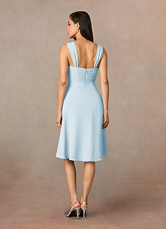 Azazie Olivia Mother of the Bride Dresses Sky Blue A-Line Square Neckline Pleated Chiffon Dress image5