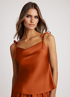 front Satin Frilled Pajama Set