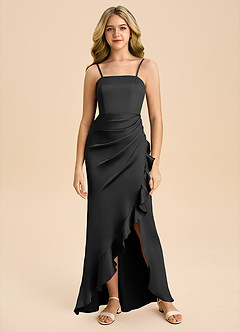 Azazie Buzzy Junior Klä av Tubklänning i Stretch Satin Plisserad image3