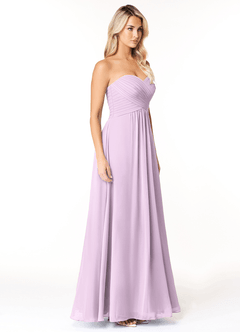 Azazie Yazmin Bridesmaid Dresses Frosted Lilac A-Line Sweetheart Neckline Chiffon Convertible Dress image5