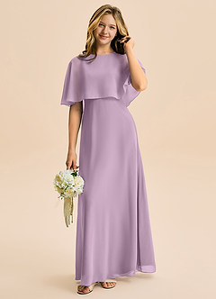 Azazie Maris Junior Abito A-Line in Chiffon Glicine image1