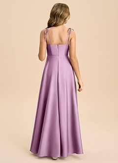 Azazie Popsy Junior Linia A Ukłon Satyna elastyczna Długość podłogi Młodsza druhna Sukienka image3