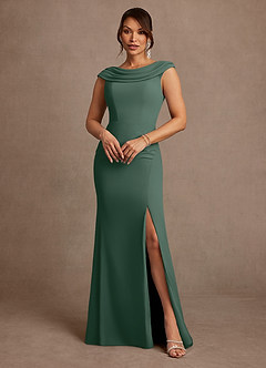 Azazie Irvine Mother of the Bride Dresses Sea Moss A-Line Pleated Chiffon Dress image2