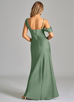 Azazie Celina Brautjungfernkleider Etui Schulterfrei Stretch-Satin Kleid Matcha image2
