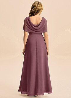 Azazie Emma Junior Robe Trapèze en Mousseline de soie Plissée Sangria image2