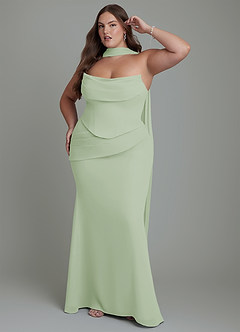 Azazie Sorrel Bridesmaid Dresses Dusty Sage Mermaid Corset Chiffon Dress image12