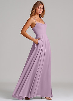 Azazie Elle Bridesmaid Dresses Wisteria A-Line Pleated Chiffon Dress image5