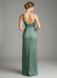 Azazie Samara Robes de demoiselle d'honneur Robe Sirène en Satin extensible Plissée Eucalyptus image2