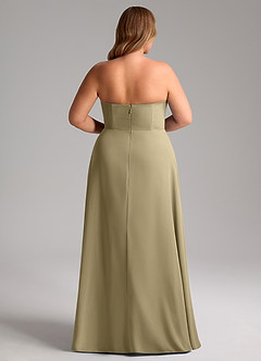 Azazie Wren Bridesmaid Dresses Moss Green A-Line Side Slit Chiffon Convertible Dress image15