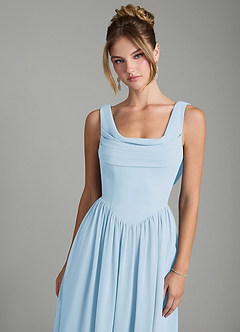 Azazie Novi Bridesmaid Dresses Sky Blue A-Line Pleated Chiffon Dress image6