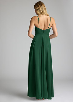 Azazie Akita Vestidos de damas de honor Vestido de Verde Oscuro de Gasa de Corte en A image4