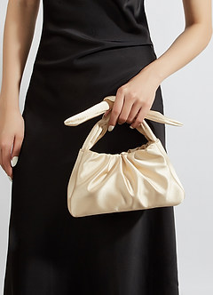 front Satin Knotted Handle Handbag