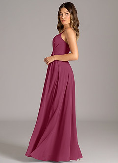 Azazie Amani Bridesmaid Dresses Mulberry A-Line Pleated Chiffon Dress image3