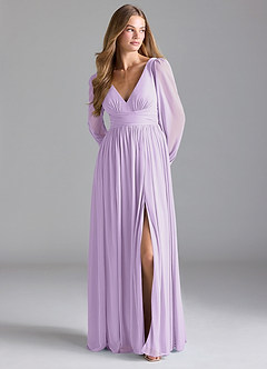 Azazie Norah Vestidos de madrinha de casamento Vestir Lilás de Malha de Linha A image3