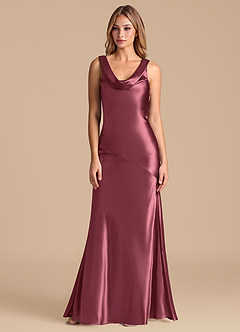 Azazie Rylina 신부 들러리 드레스 인어 메탈릭 새틴 바닥 길이 드레스 image5