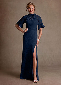 Azazie Hypatia Suknie dla Matki Panny Młodej Osłona Pofałdowany Kwiatowe wypalenie Długość podłogi Sukienka image1