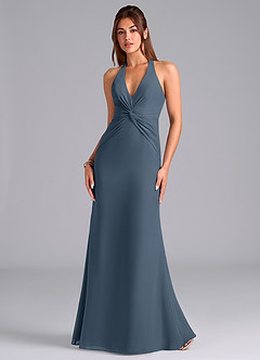 Azazie Valerie Bridesmaid Dresses Neptune Mermaid Pleated Chiffon Dress image4