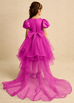 Azazie Cocoa Abiti da Ragazza di Fiori Abito Principessa in Tulle Plissettato Fucsia image6
