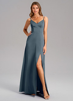 Azazie Talina Brautjungfernkleider A-Linie Stretch-Satin Kleid Zwielichtviolett image3