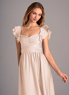 Azazie Anaya Bridesmaid Dresses Blushing Pink A-Line Sweetheart Neckline Stretch Satin Convertible Dress image6