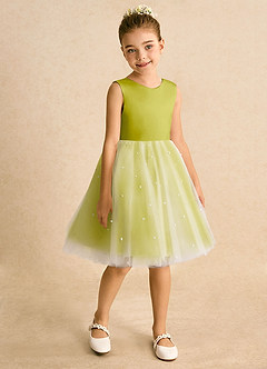 Azazie Esme Robe Demoiselle D'honneur Fillette Robe Princesse en Tulle Arc Citronnelle image7