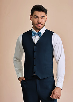 front William Navy Blue Comfort Blend Suit Vest