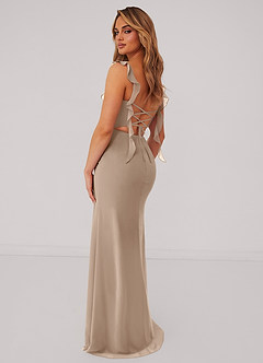 Barbie ♥ Azazie Bridesmaid Dresses Taupe Mermaid Corset Chiffon Dress image3