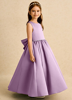 Azazie Daisies Robe Demoiselle D'honneur Fillette Robe Princesse en Mat Satiné Arc Glycine image6