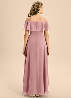 Azazie Maggie Junior Dusty Rose A-Line Off the Shoulder Chiffon Dress image2