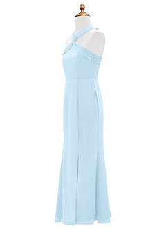 Azazie Rue Junior Sky Blue Mermaid Side Slit Chiffon Dress image8