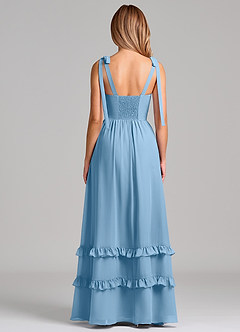 Azazie Anastacia Final Sale Steel Blue A-Line Sweetheart Neckline Chiffon Dress image2