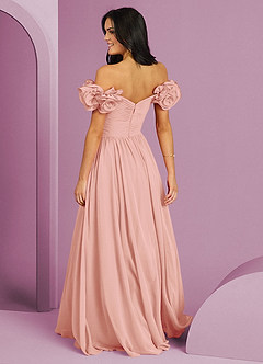 Barbie ♥ Azazie Bridesmaid Dresses Rosette A-Line Off the Shoulder Chiffon Convertible Dress image2