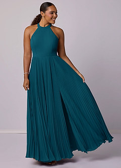 Barbie ♥ Azazie Bridesmaid Dresses Ink Blue A-Line Pleated Chiffon Dress image9