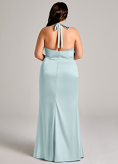 Azazie Valerie Robes de demoiselle d'honneur Robe Sirène en Satin extensible Plissée Brume image12