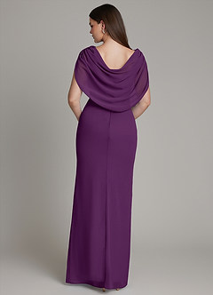 Azazie Hadley Bridesmaid Dresses Grape Mermaid Pleated Chiffon Dress image1