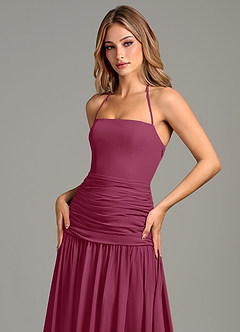 Azazie Vashti Bridesmaid Dresses Mulberry A-Line Chiffon Dress image6