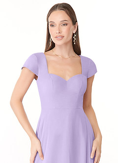 Azazie Hainsly Abiti da Damigella Abito A-Line in Chiffon Scollo a Cuore Lilla image5