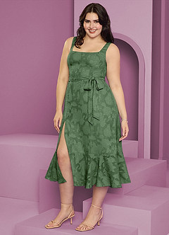 Barbie ♥ Azazie Bridesmaid Dresses Eucalyptus A-Line with Pockets Floral Burnout Dress image6