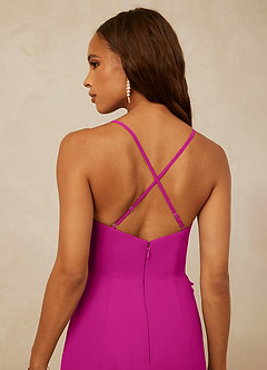 Christian Siriano Bridal for Azazie 1006 Brautjungfernkleider Meerjungfrau-Linie Gestreift Chiffon Kleid Fuchsia image7