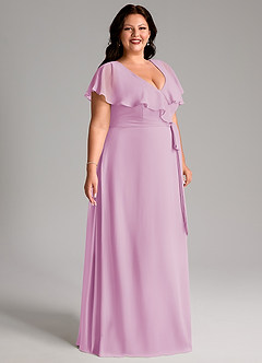Azazie Lainey Bridesmaid Dresses Candy Pink A-Line with Pockets Chiffon Dress image4