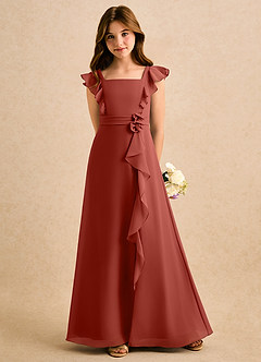 Azazie Soso Girls Formal Flower Girl Klänningar Klänning A-Line i Chiffong Plisserad image5
